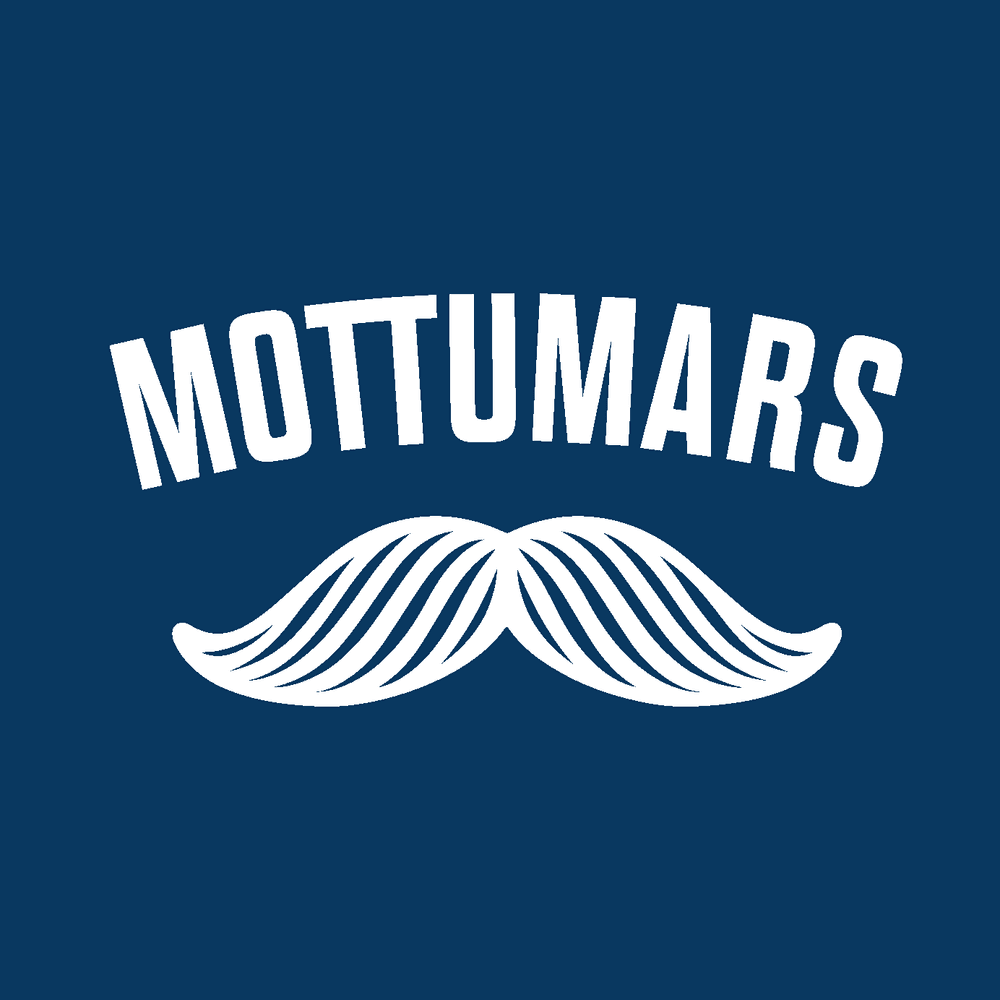 Mottumarslógó-blár grunnur